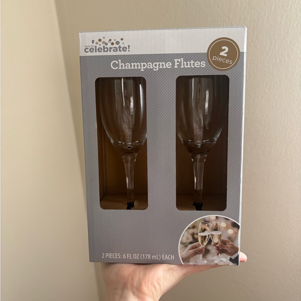 Champagne Flutes - Set of 2, Clear